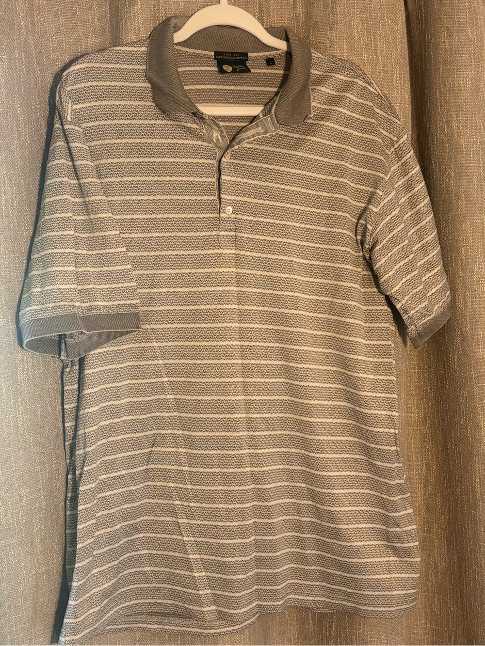 Bobby Jones Neutral Gray Striped Polo